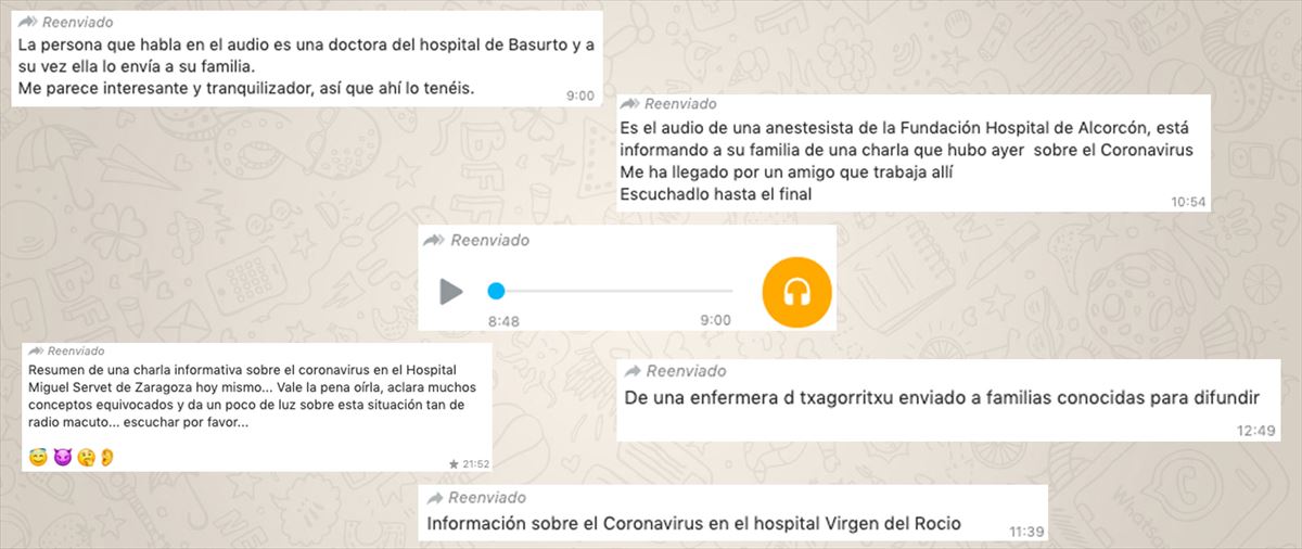 Pantallazo de WhatsApp del audio viral. Foto: Maldita.es