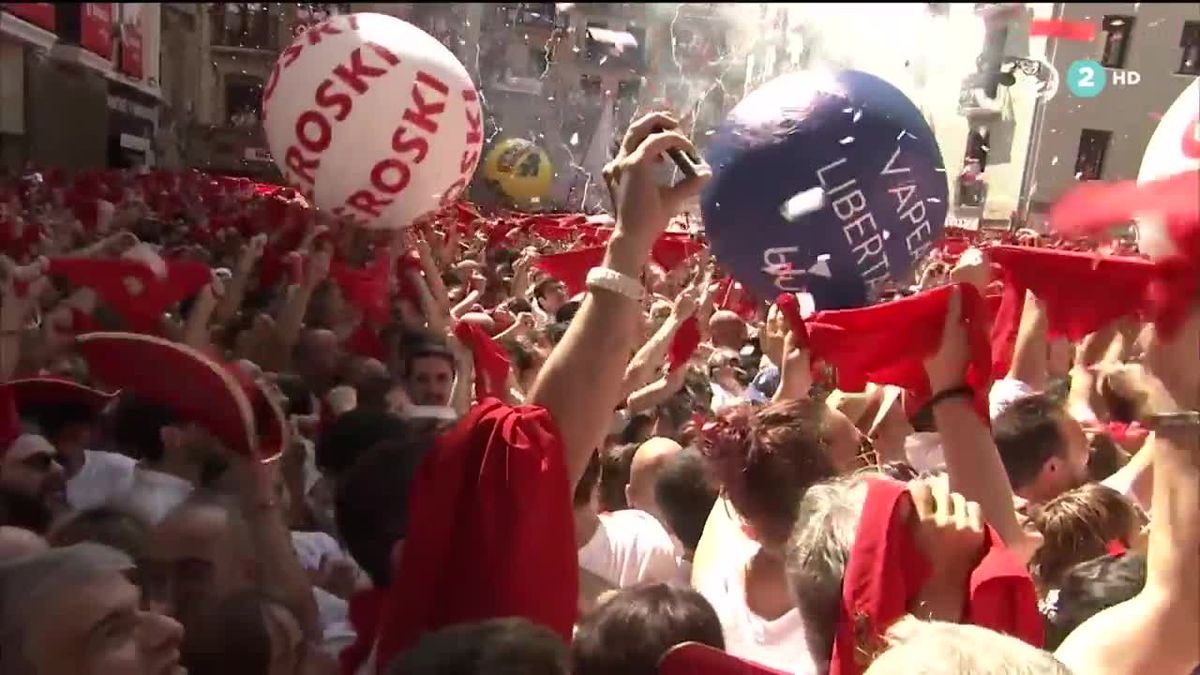 Fiesta de San Fermín. Imagen obtenida de un vídeo de ETB
