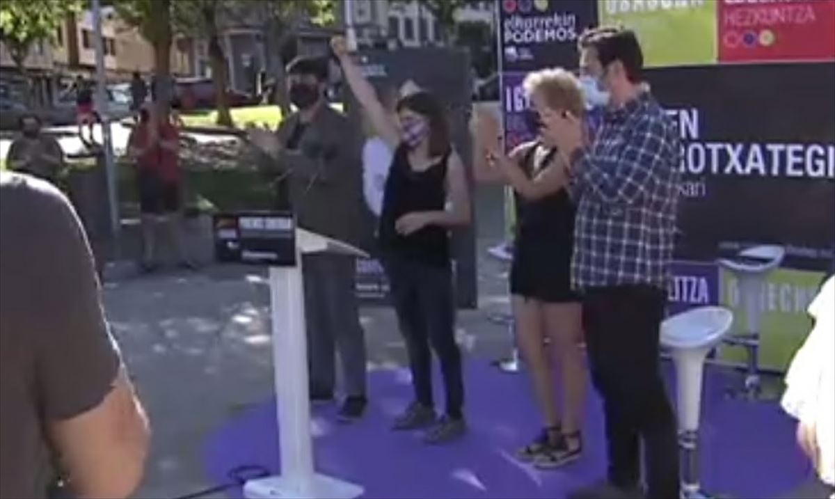 Acto de Elkarrekin Podemos-IU, en Barakaldo