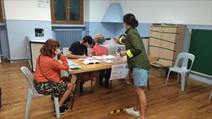 Un colegio electoral de Donostia.