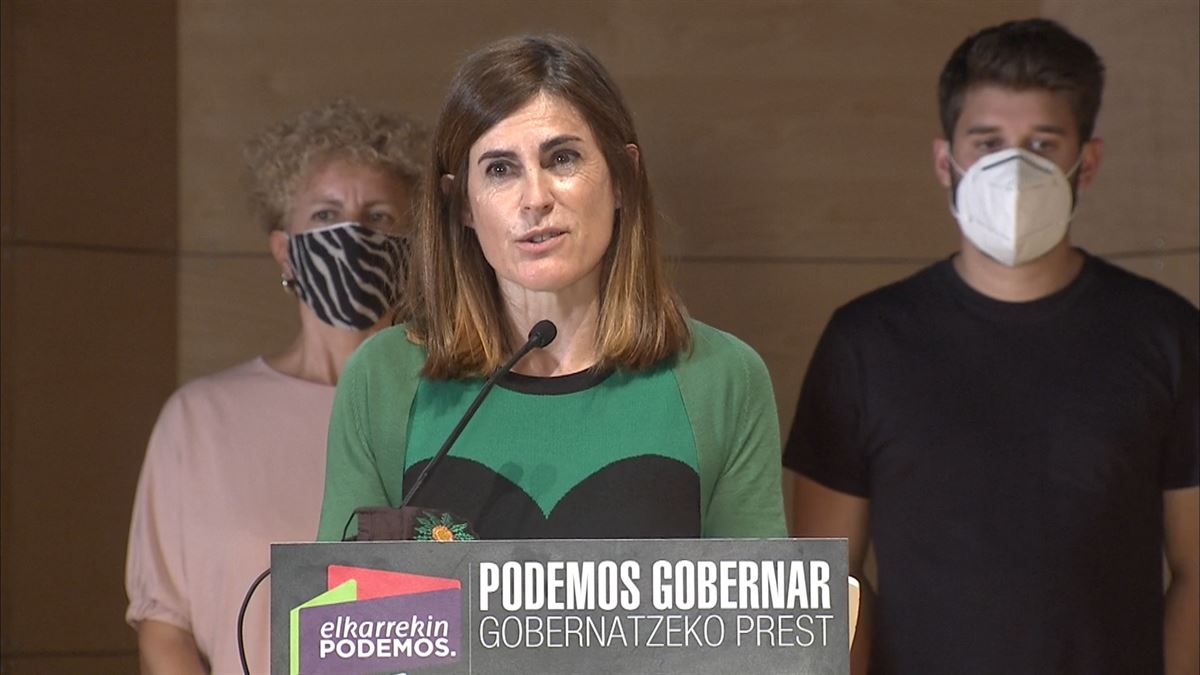 La candidata de Elkarrekin Podemos-IU, Miren Gorrotxategi. Foto: Efe
