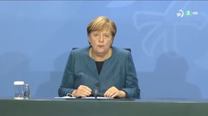 Angela Merkel. Imagen obtenida de un vídeo de ETB.