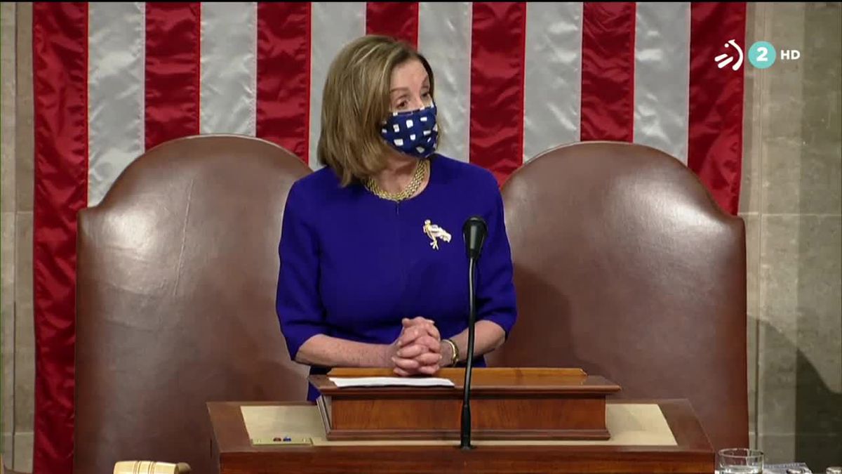 Nancy Pelosi. Imagen obtenida de un vídeo de EiTB Media.