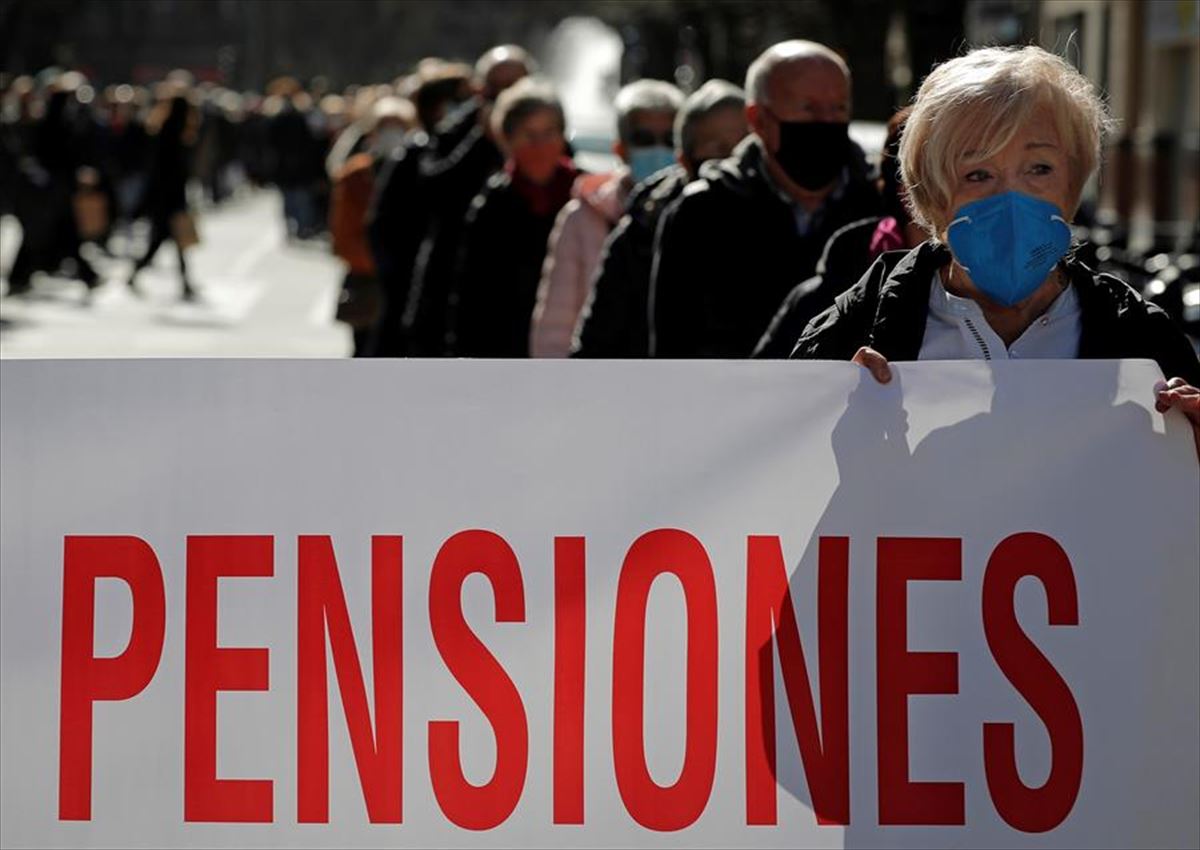 Manifestación de pensionistas de mayo en Bilbao. Foto: EFE