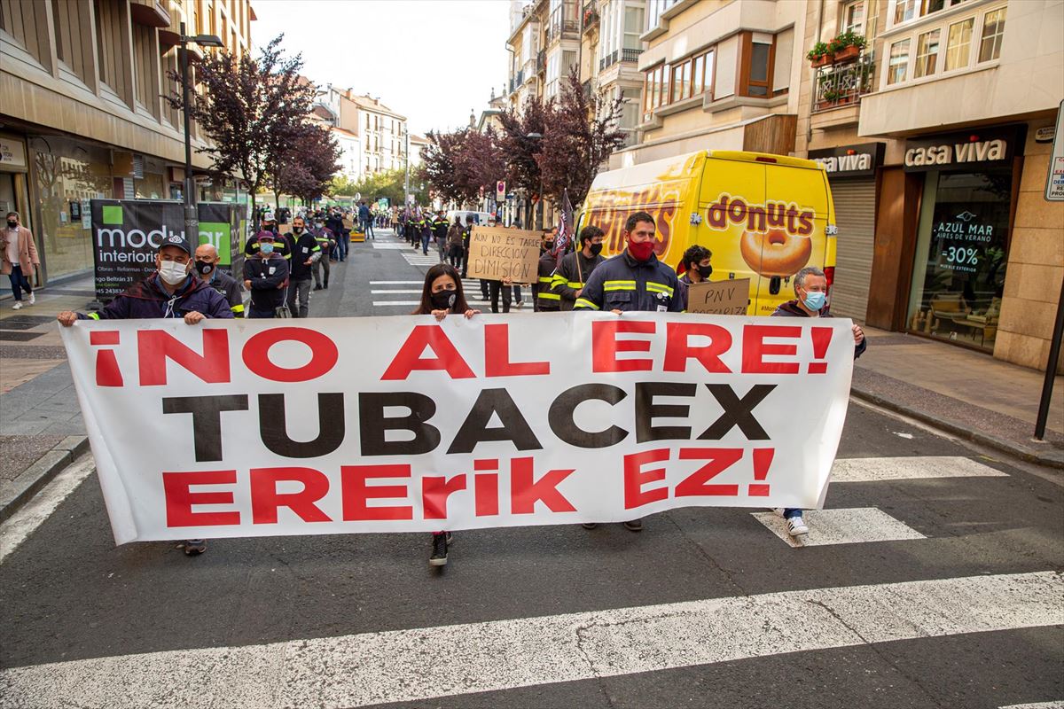 Una de las múltiples protestas realizadas por los trabajadores y las trabajadoras de Tubacex