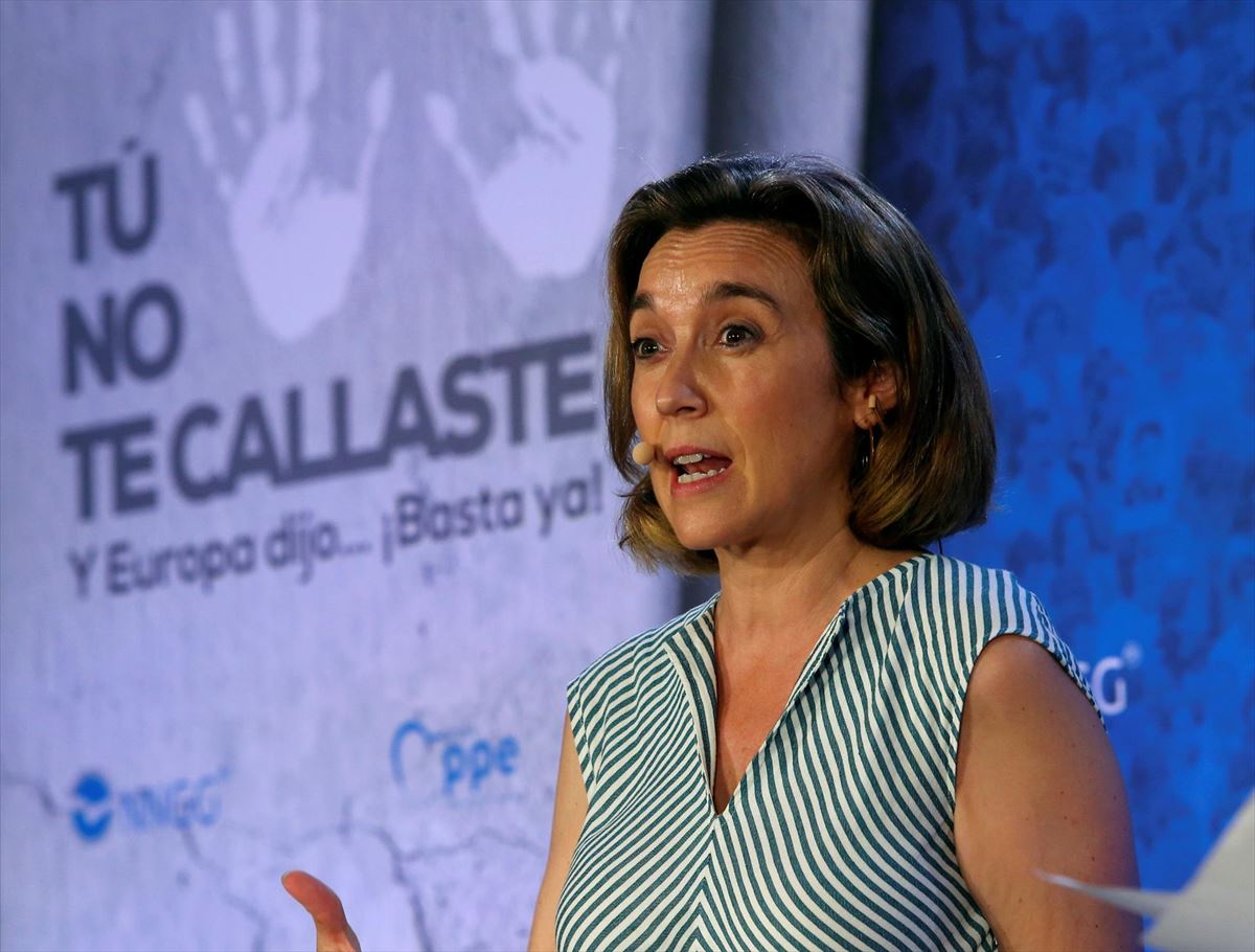 La portavoz del PP en el Congreso, Cuca Gamarra, en Donostia. Foto: EFE