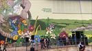 Numeroso público acudió a la inauguración oficial del nuevo mural participativo de Ribera Alta