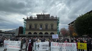 Imagen de la concentración de hoy de Irungo Harrera Sarea: Foto: Xabier Urteaga