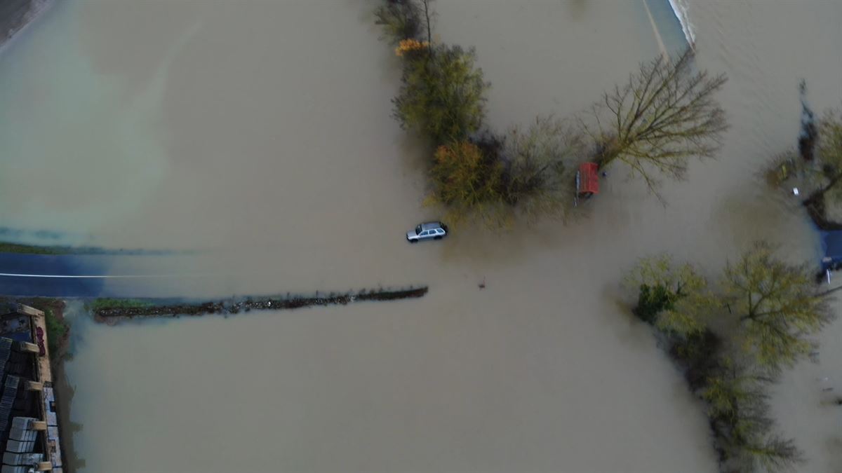 Inundaciones en Vitoria-Gasteiz. Imagen: Dron Ertzaintza