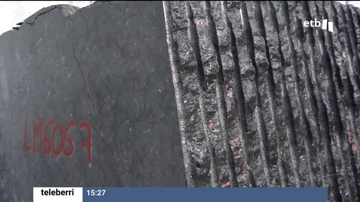 El mármol negro de Markina. Una foto sacada de un vídeo de EITB Media.