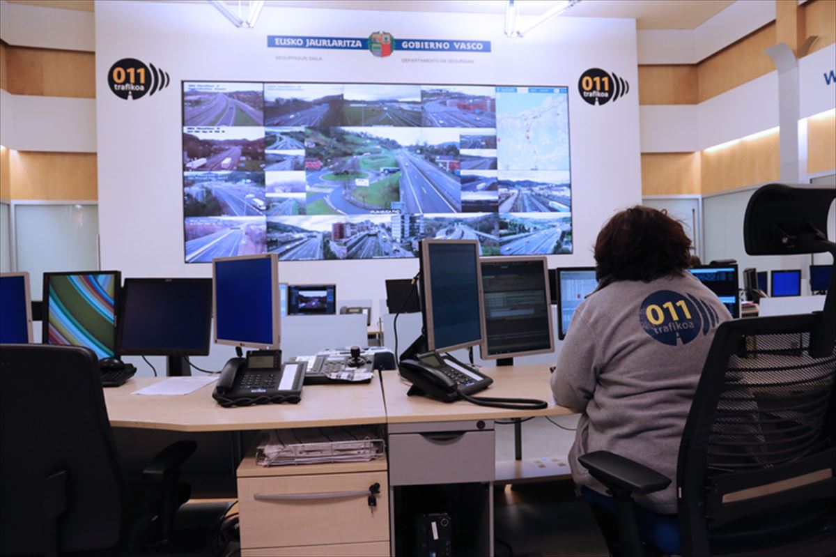 Imagen del centro de control de tráfico del Gobierno Vasco