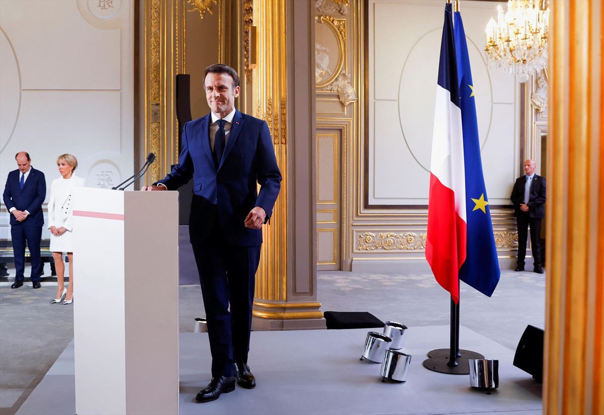 Emmanuel Macron, presidente karguaz jabetzen. Argazkia: EFE