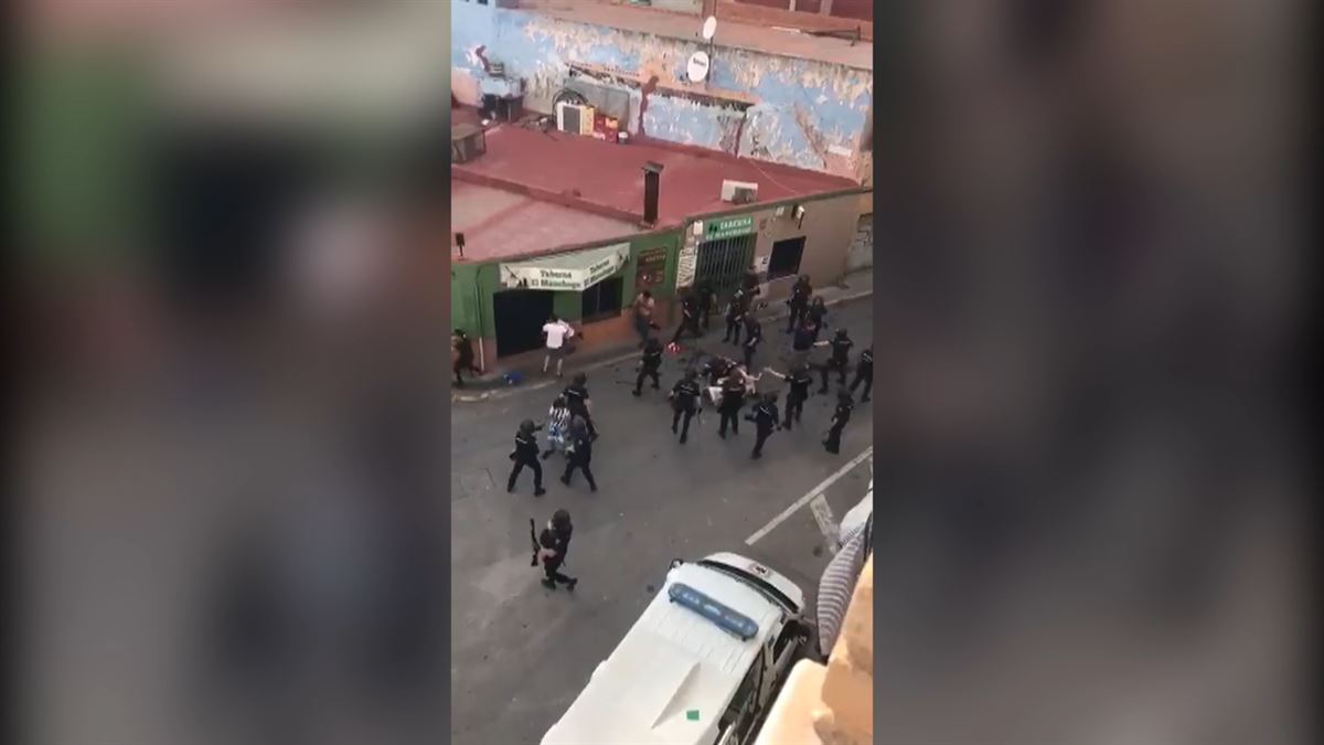 Incidentes en Villarreal. Imageno obtenida de un vídeo de Agencias.