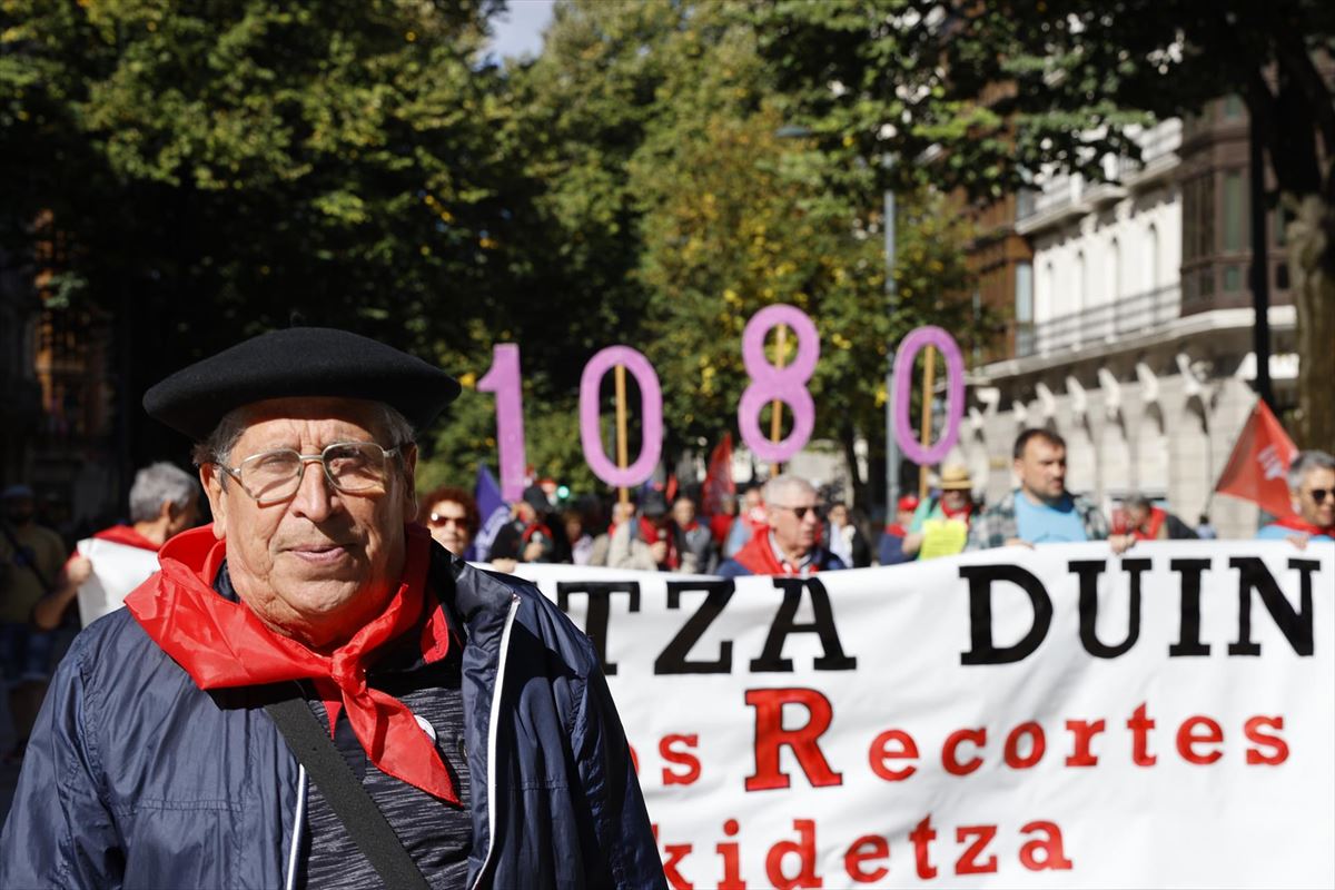 Movilización para reclamar unas pensiones dignas en Bilbao. Foto de archivo: EFE
