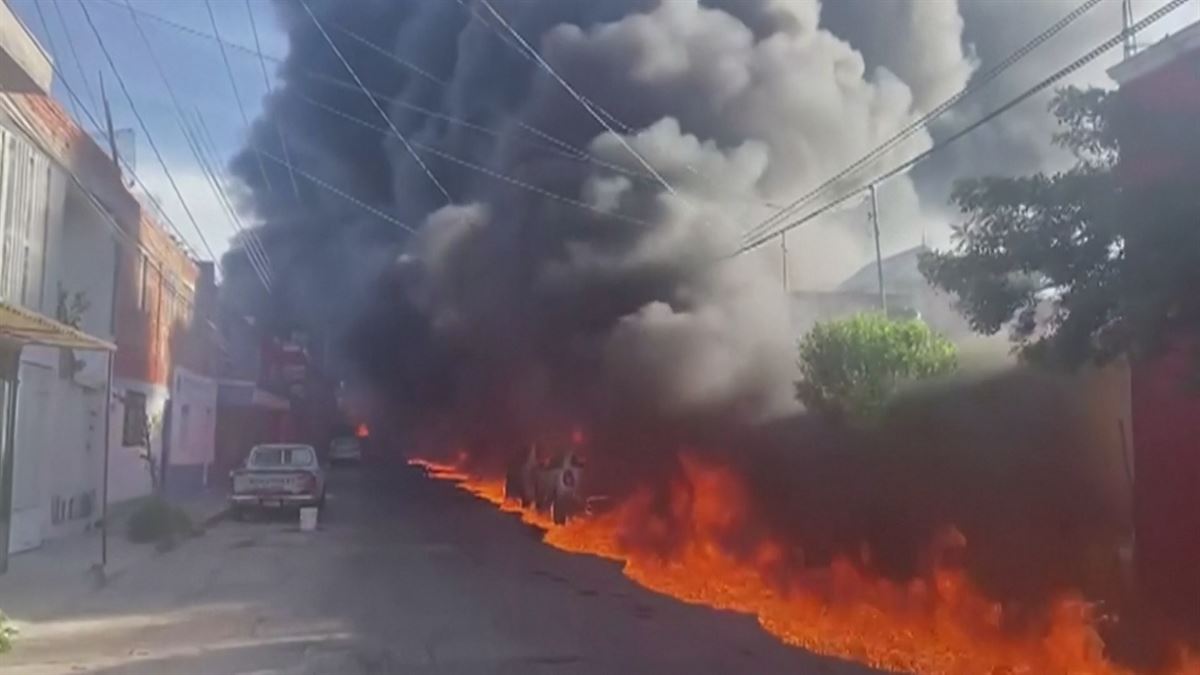 Explosión en Aguascalientes. Imagen obtenida de un vídeo de Agencias.