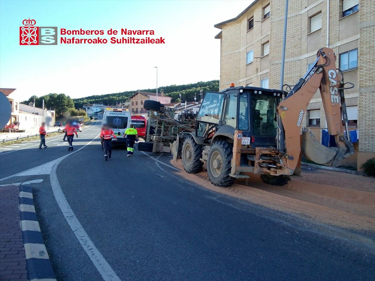 Atropello mortal en Caparroso (Navarra). Foto: Bomberos de Navarra