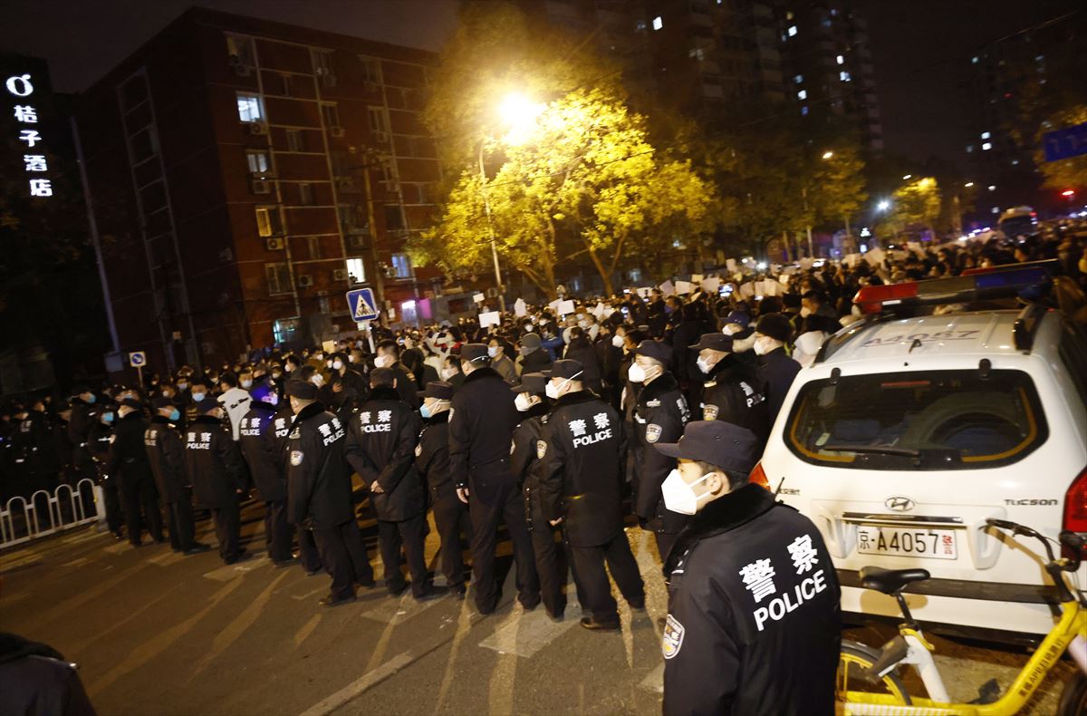 Protestas en Pekín. Foto: EFE.