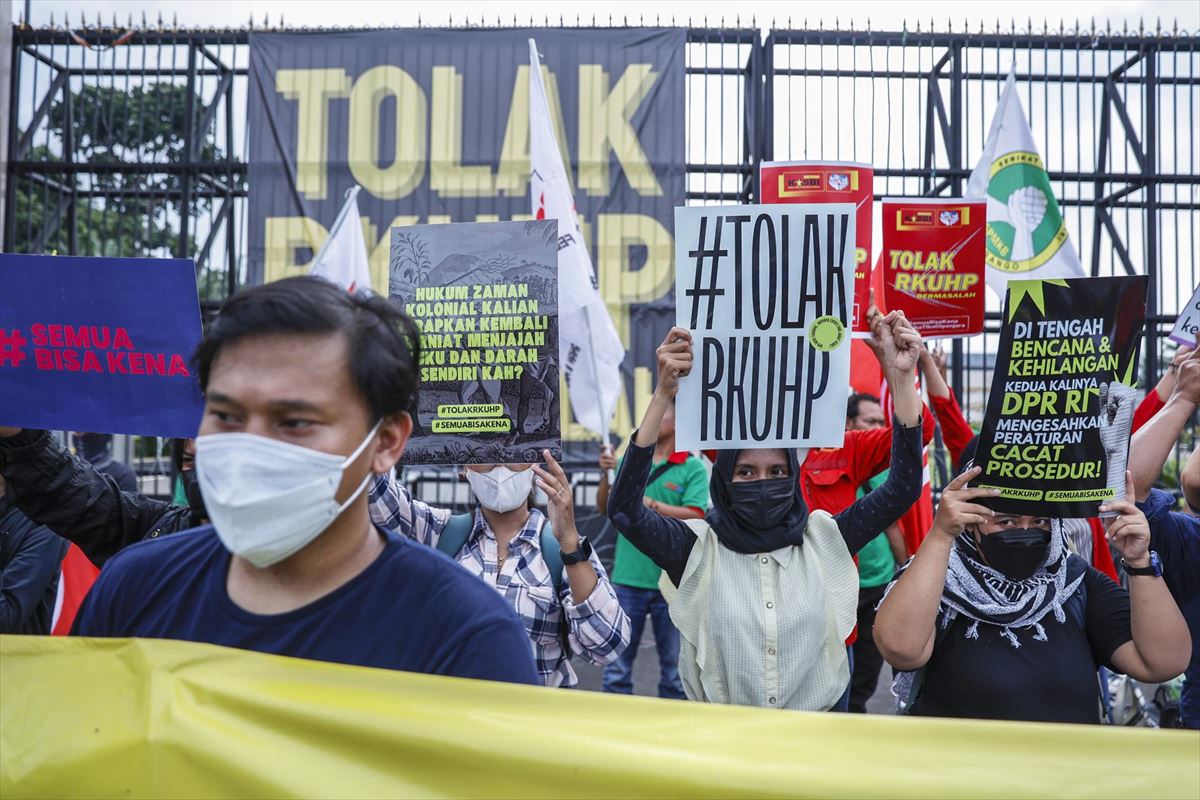 Erreformaren aurkako protestak Indonesian.