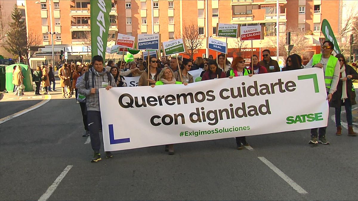 Larunbat honetako manifestazioa, Iruñean. Argazkia: EITB Media