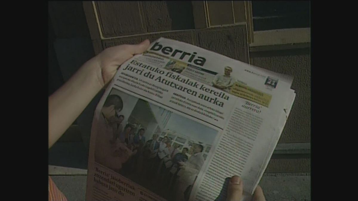 Portada del primer ejemplar del periódico Berria. Foto: EITB Media