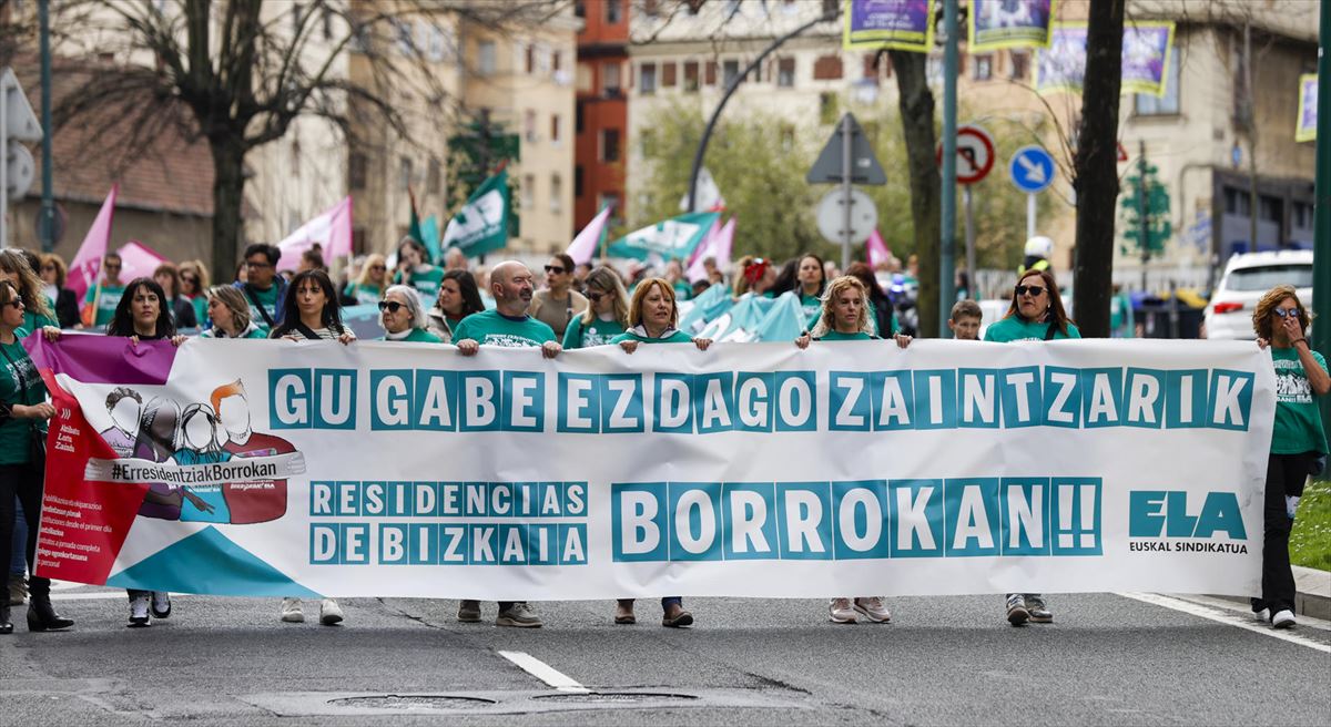 Manifestación en Bilbao, este sábado. Foto: EFE