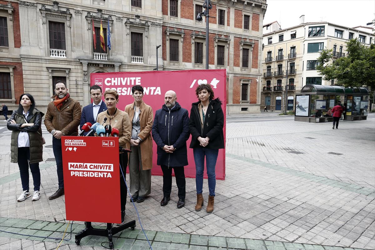 La secretaria general del PSN-PSOE y presidenta en funciones de Navarra, María Chivite.