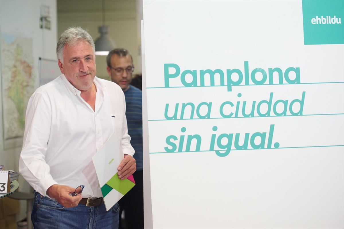 El candidato de EH Bildu a la alcaldía de Pamplona, Joseba Asiron.