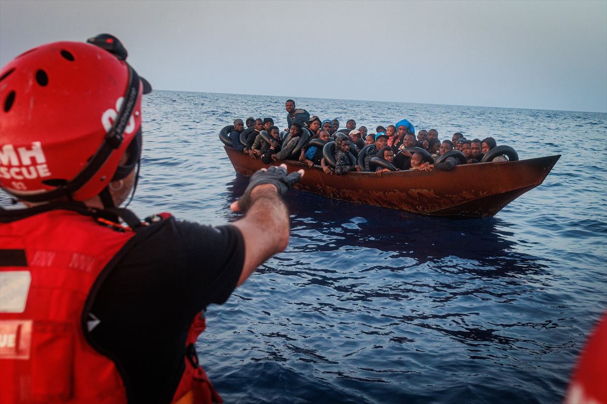 Rescate del Aita Mari en el Mediterráneo. Foto: @maydayterraneo