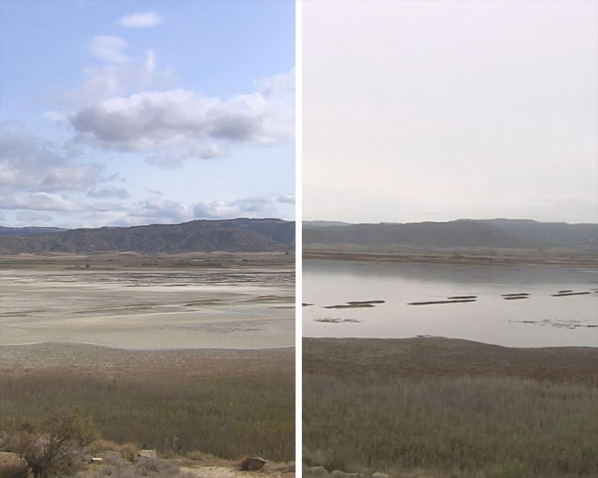 Imagen de la laguna de Pitillas, a finales de agosto y principios de septiembre