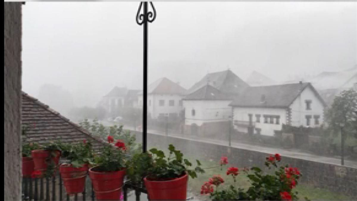 El temporal arroja fuertes lluvias en Otsagabia