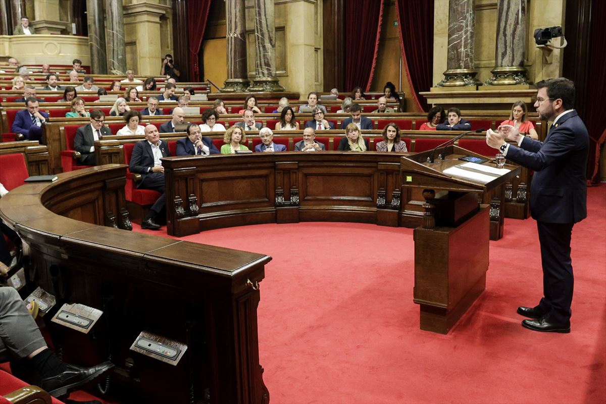 Peré Aragonés, hoy, en el debate de política general en el Parlamento de Cataluña. 