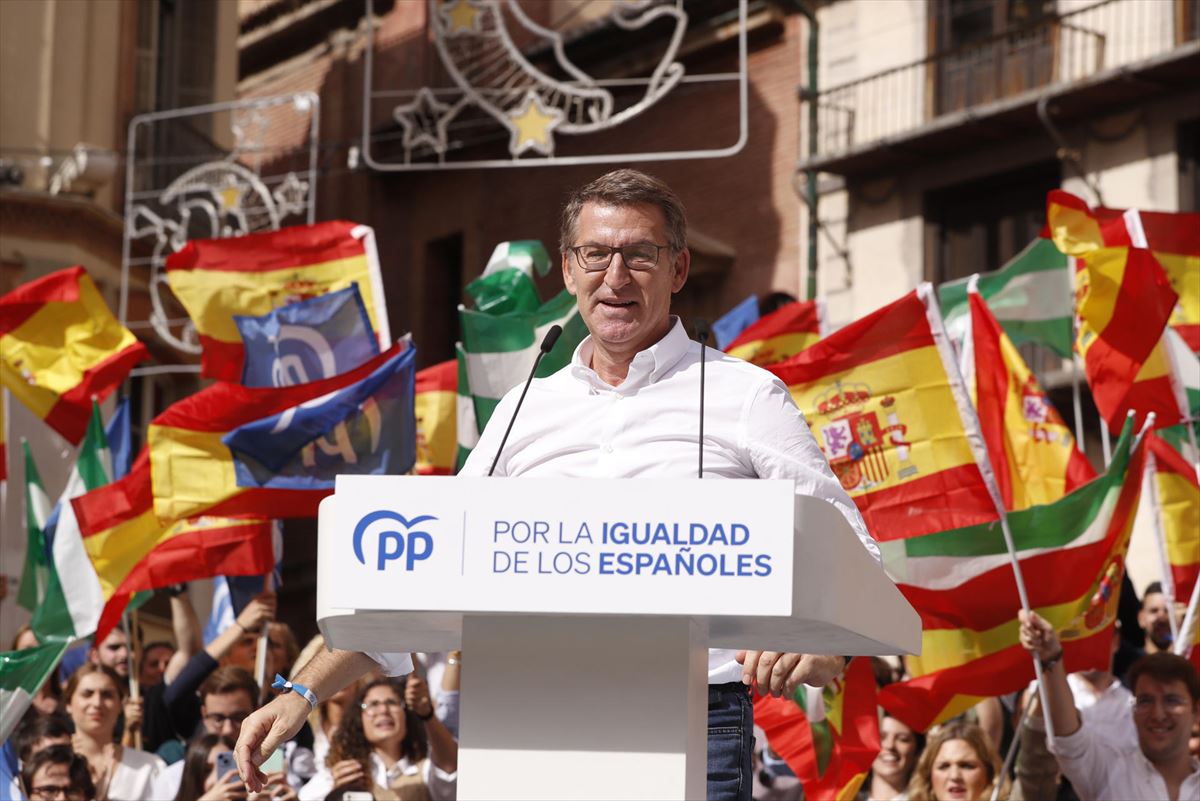 El presidente del Partido Popular, Alberto Núñez Feijóo, hoy. Foto: Efe