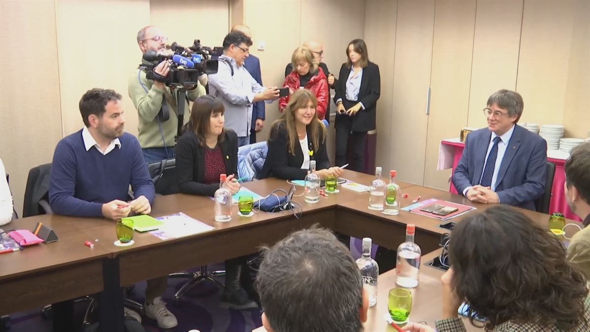 Reunión de la dirección de Junts con Carles Puigdemont en Bruselas.