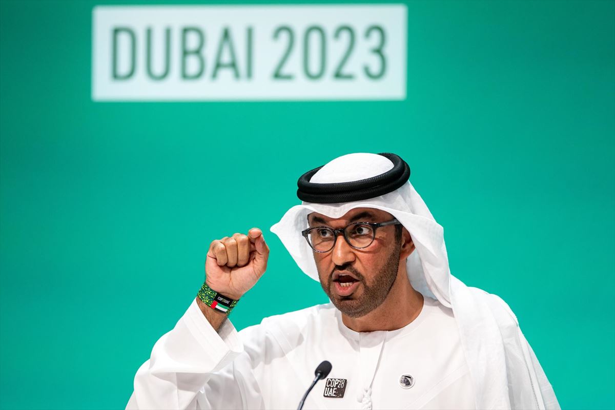 Ahmed Al Jaber sultana, COP28 goi-bileran. Argazkia: EFE
