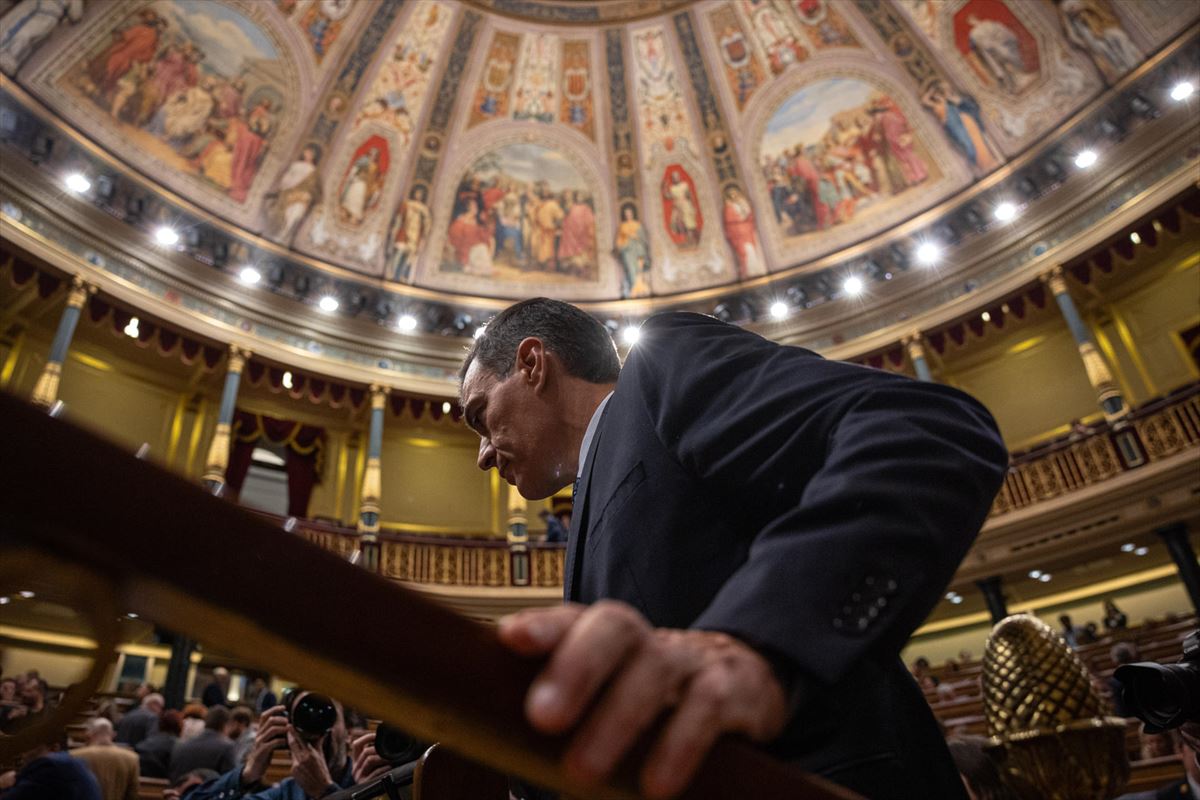 Pedro Sánchez en el Congreso, el día en el que Junts rechazó la ley de amnistía en la votación