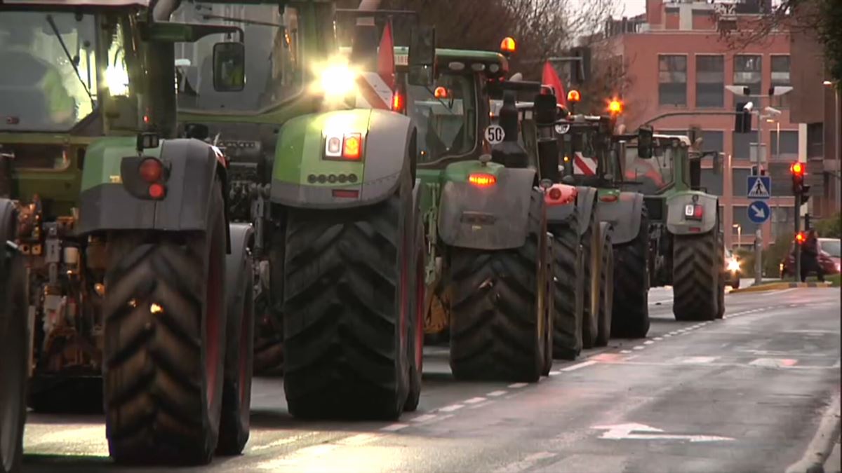 Los agricultores vuelven a mostrar sus reivindicaciones en las calles de Pamplona