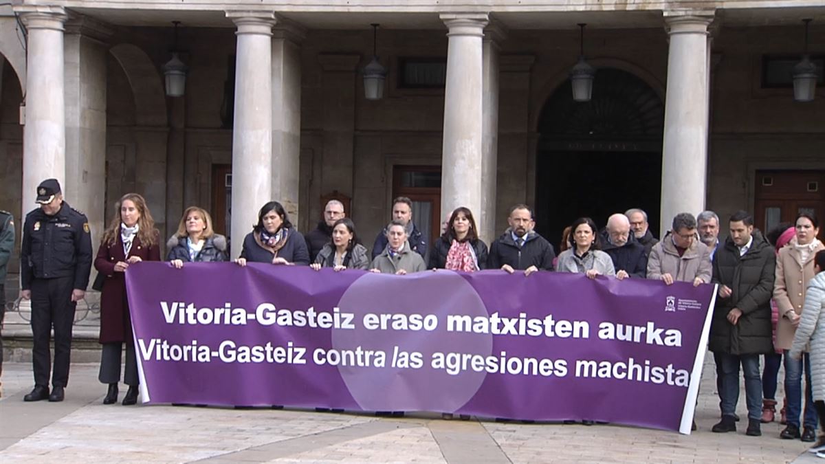 Vitoria-Gasteiz, esta mañana. Imagen obtenida de un vídeo de EITB Media.