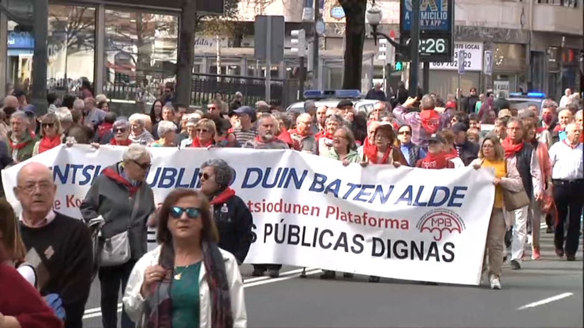 Manifestación por la sanidad pública en Bilbao. Foto: EITB