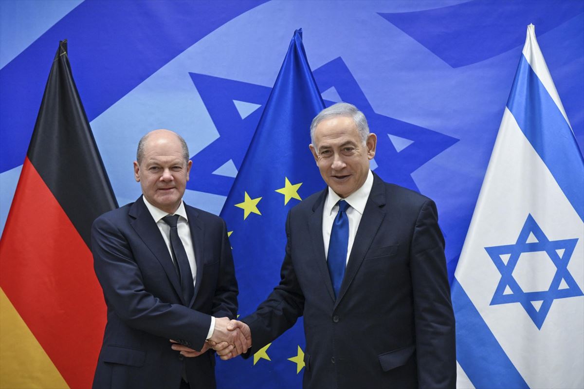 Olaf Scholz y Benjamin Netanyahu